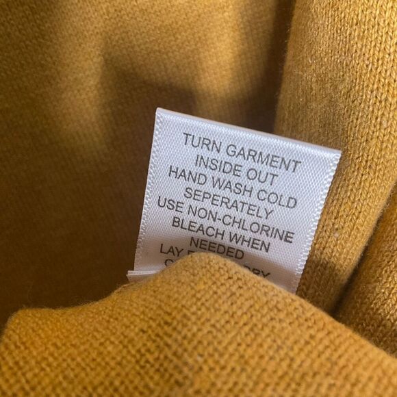 Paul Fredrick Sweater Mens Large Silk Cotton Cashmere 1/4 Zip Pullover Mustard - Picture 4 of 8